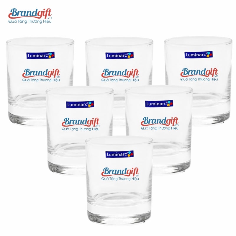 Bộ ly thủy tinh Luminarc uống nước in logo quảng bá thương hiệu