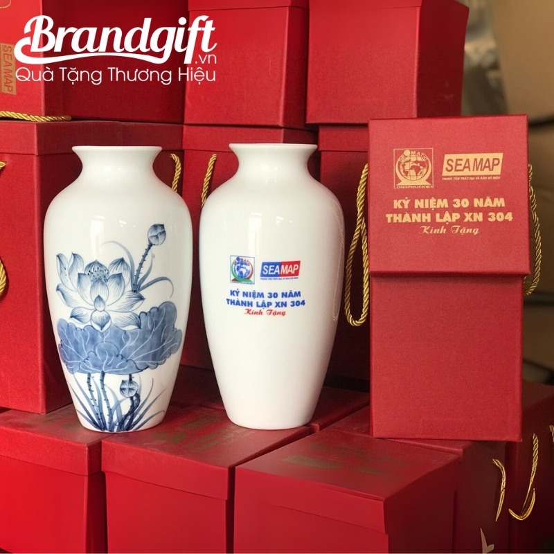 Lọ quà gốm sứ in logo quà tặng
