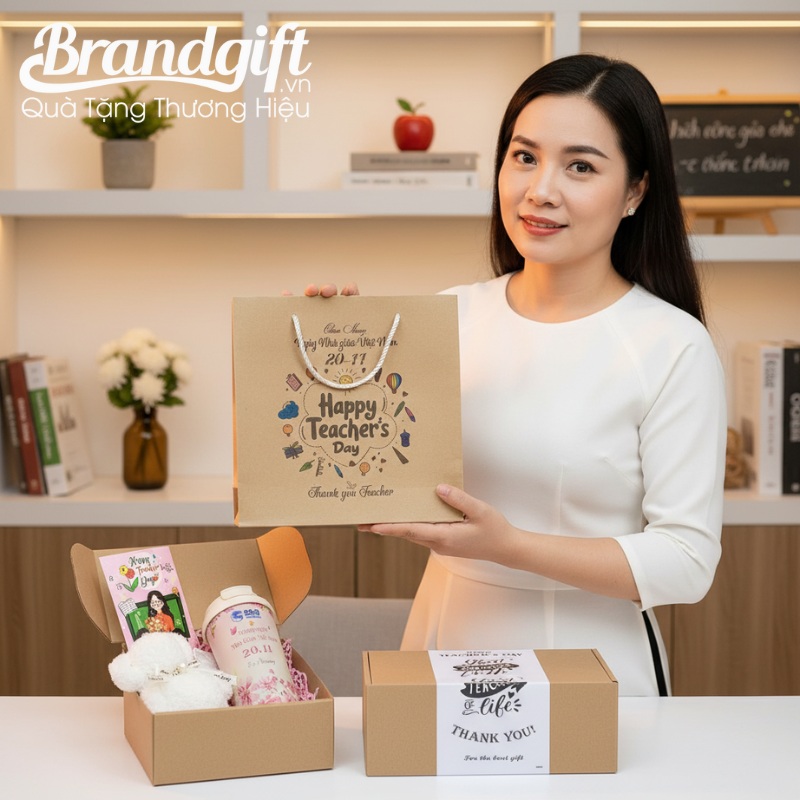 Bộ Quà Ly Giữ Nhiệt Và Khăn Mặt Quà Tặng Ngày 20/11