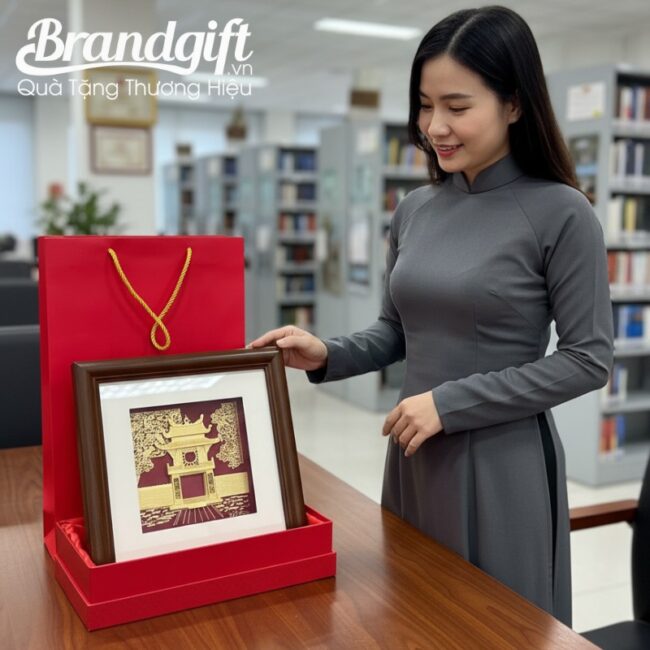 Tranh Khuê Văn Các Dát Vàng 24K