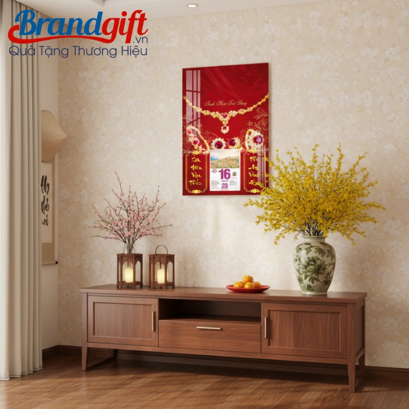 Lịch tết treo tường quà tặng tiệm vàng, trang sức