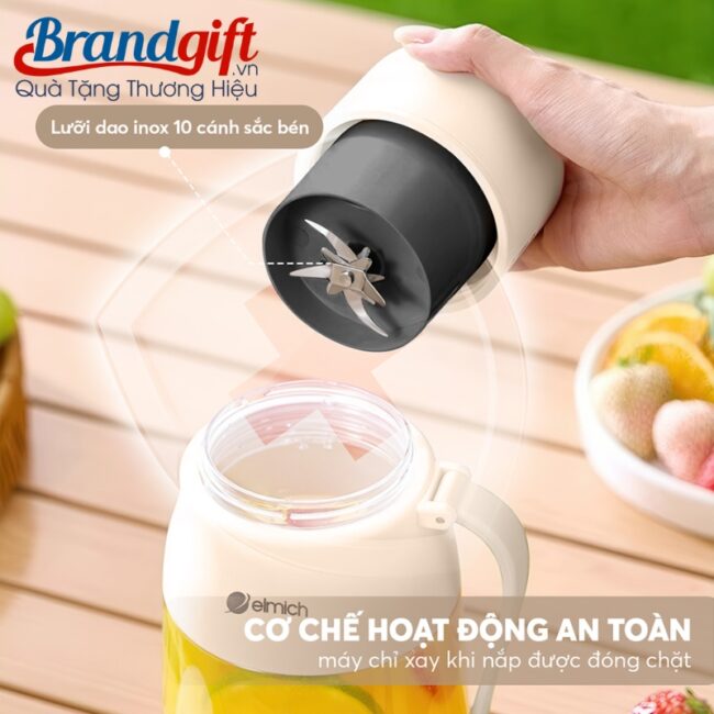 Máy xay sinh tố cầm tay Elmich quà tặng 1 lít 70W màu kem MXCT-03 (10) Máy xay sinh tố cầm tay Elmich quà tặng 1 lít 70W màu kem MXCT-03