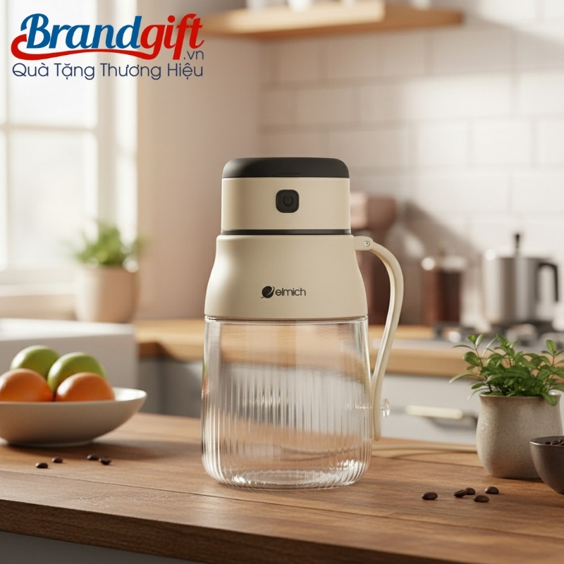Máy xay sinh tố cầm tay Elmich quà tặng 1 lít 70W màu kem MXCT-03
