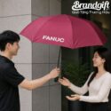 Ô dù cầm tay gấp hai 8 múi bán tự động in logo quà tặng