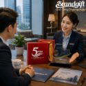 Biểu trưng pha lê số 5 quà tặng in logo