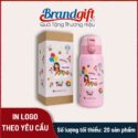 Bình giữ nhiệt in logo màu hồng