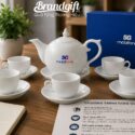 Bộ ấm chén in logo quà tặng dáng bưởi lửa
