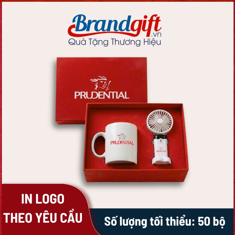 Bộ giftset quà tặng mùa hè cốc sứ Bát Tràng & quạt mini
