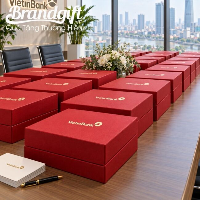 Bộ Giftset Bút Ký Và Bình Giữ Nhiệt Quai Xách In Logo