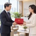 Set quà tặng lọ hoa và cốc sứ men hỏa biến