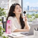 Set quà tặng quạt điện cầm tay và bình nước nhựa