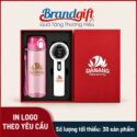 Set quà tặng quạt điện cầm tay và bình nước nhựa