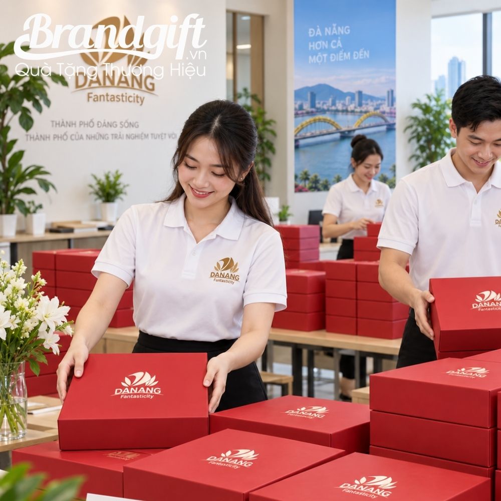 Set quà tặng quạt điện cầm tay và bình nước nhựa