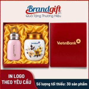 Set quà tặng bình giữ nhiệt và hũ đựng trà