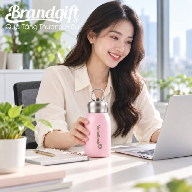 Set quà tặng bình giữ nhiệt và hũ đựng trà