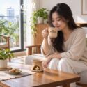 Bộ ly tách pha cà phê đốt nến men cát