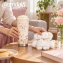 Set quà tặng 8/3 cốc giữ nhiệt và khăn gấp gấu