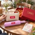 Combo quà tặng túi cói và ô dù gấp gọn in logo