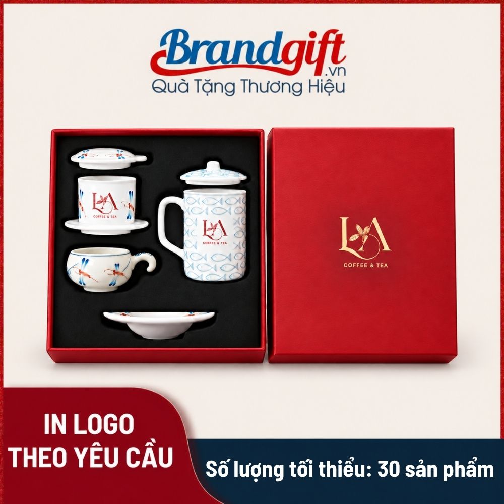 Bộ quà tặng phin pha cà phê và cốc lọc trà