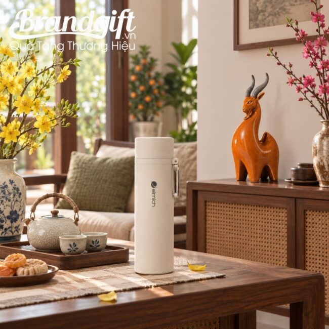 Set quà Tết 2027 bình giữ nhiệt và tượng dê GS-24