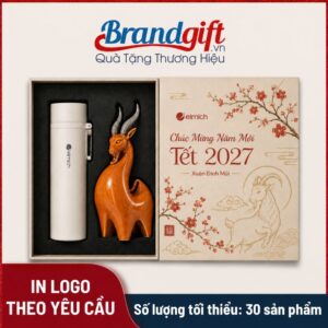 Set quà Tết 2027 bình giữ nhiệt và tượng dê GS-24