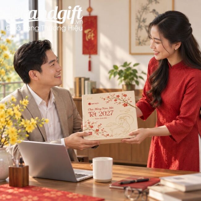 Set quà Tết 2027 bình giữ nhiệt và tượng dê GS-24