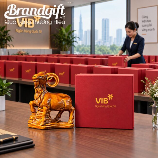 Tượng linh vật dê men hoàng thổ